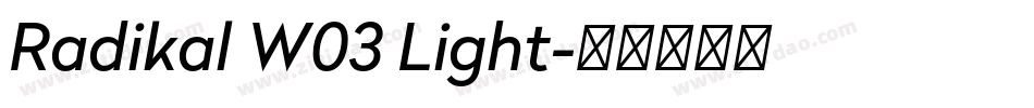 Radikal W03 Light字体转换